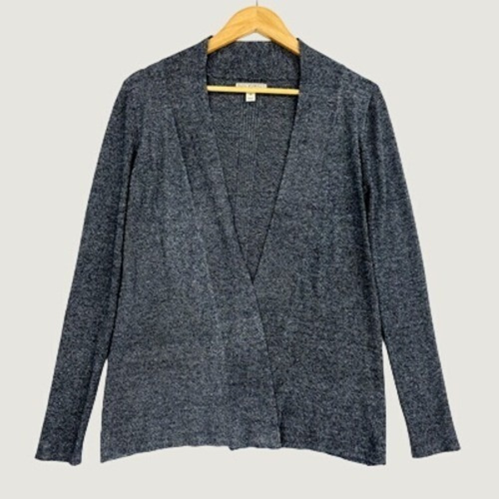 Dana Buchman Cardigan Womens S Gray Marled Open Front Knit Soft Casual Sweater